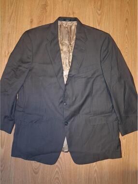 Hart Schaffner Marx Sport Coat Mens 48R Brown Glen Plaid